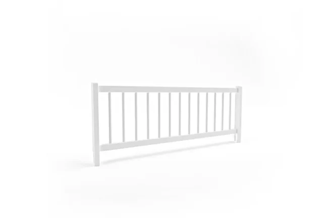 Ograda za krevet sa ogradom, ultra bijela (138,5x57 cm)